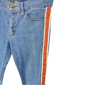BDG URBAN OUTFITTERS Men’s Blue Skinny Stretch Jeans w/ Orange Stripes Size 30 W